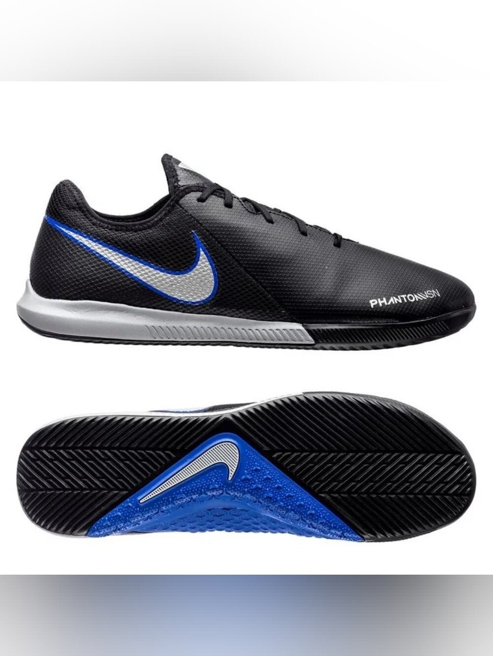 Nike Phantom Indoor Soccer Shoes - Black & Blue Unisex